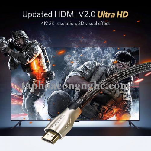 Ugreen 11195 10M màu Đen Cáp tín hiệu HDMI vỏ bọc lưới cao cấp HD102 30011195
